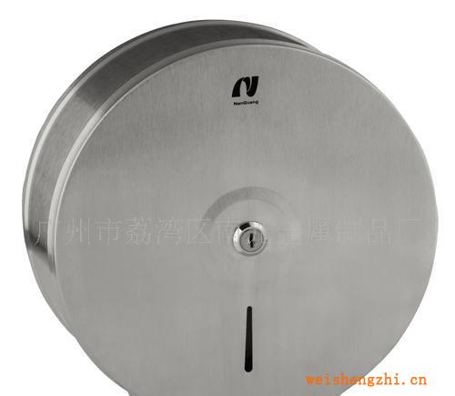 供應(yīng)酒店客房用品不銹鋼產(chǎn)品圓卷紙架，大盤(pán)紙盒